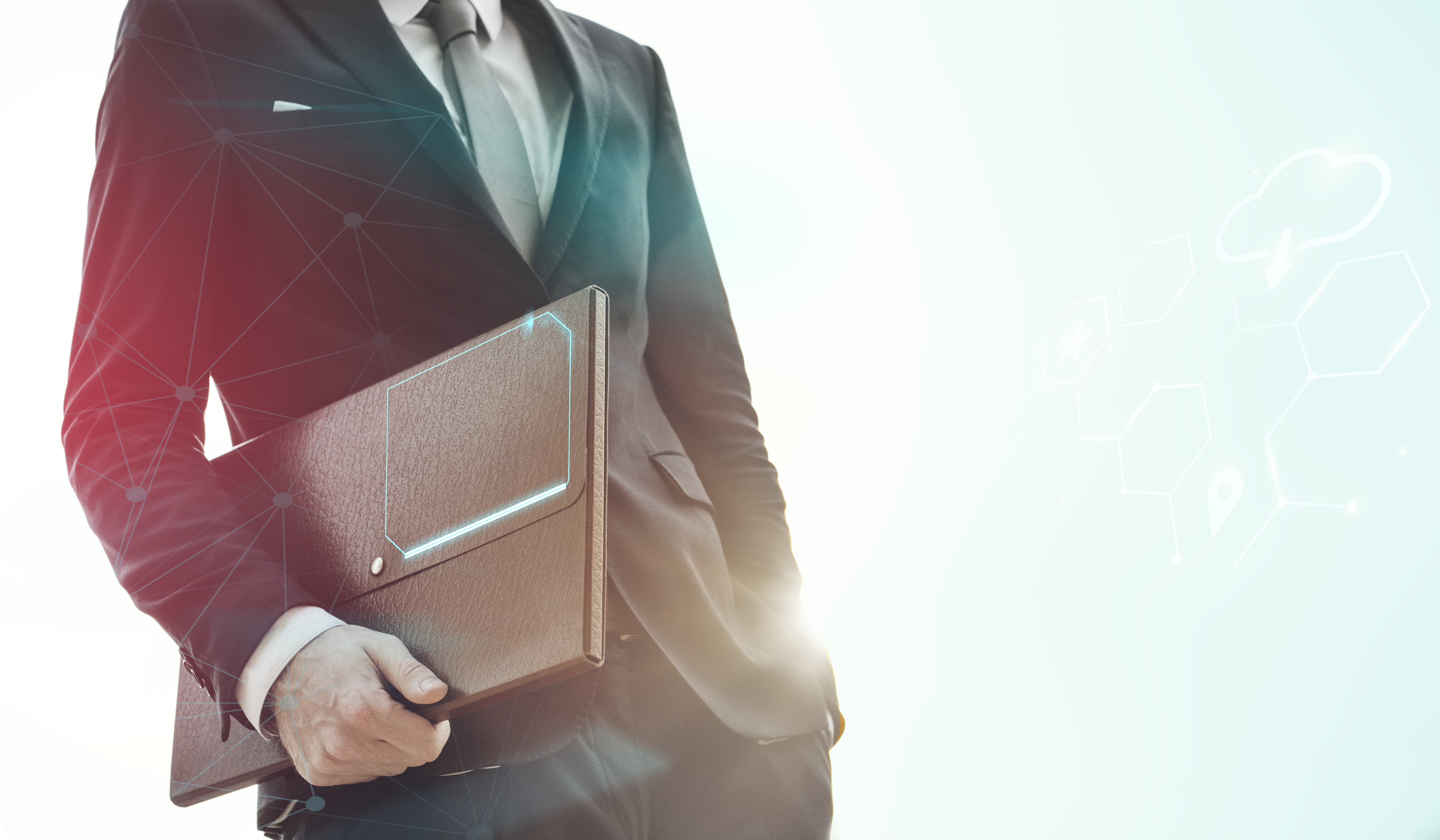 businessman with leather briefcase